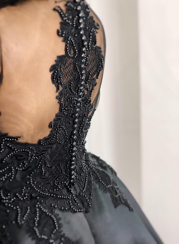 Black Royal Lace Ball Gown