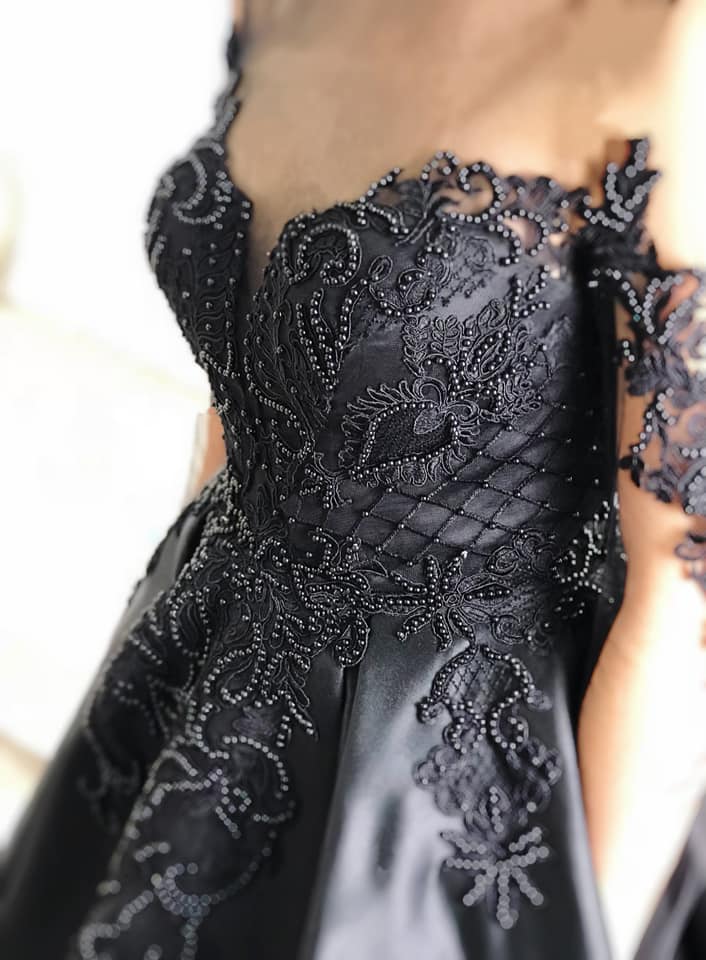 Black Royal Lace Ball Gown
